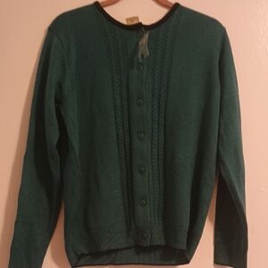 Elegant Teal Button-Up Cardigan